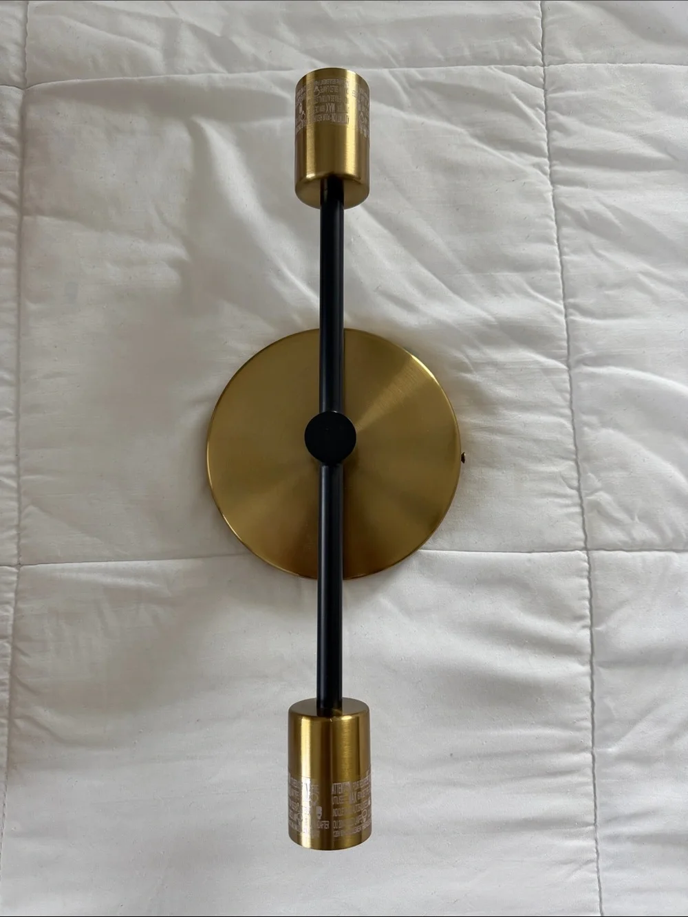West Elm Modern Dual Sconce Light in Brass and Black (2)